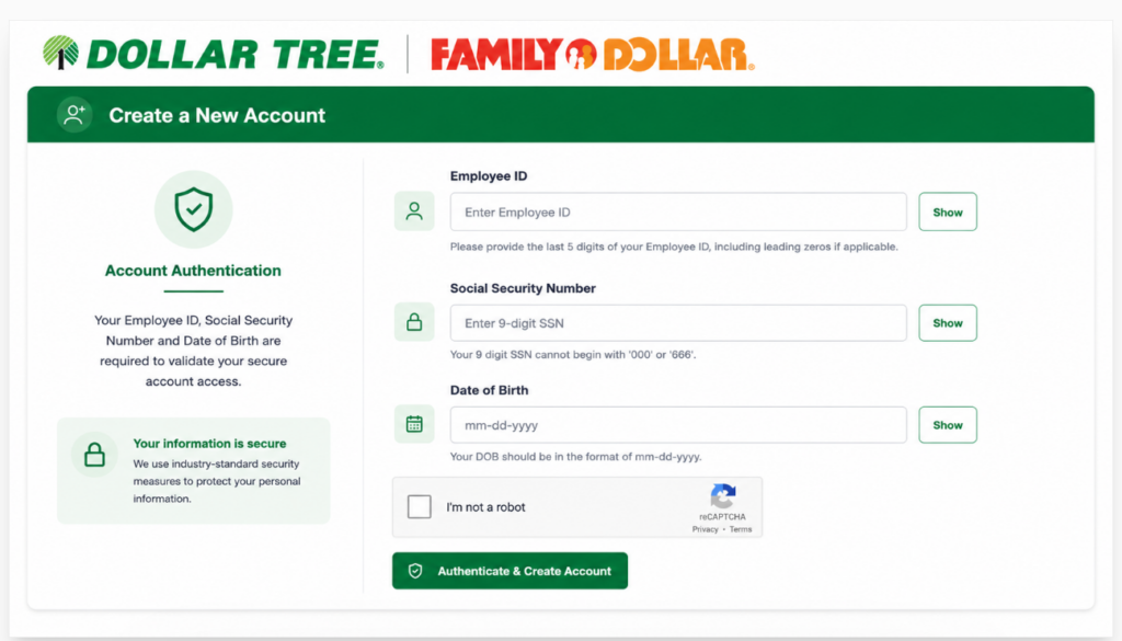 compass dollar tree portal Registration process